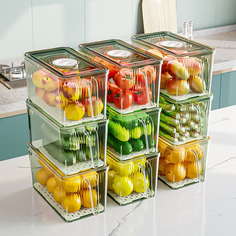ACRYLIC FRIDGE BIN WITH LID